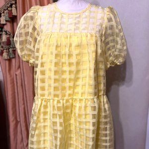 English Factory Puff Sleeve Dress - Yellow